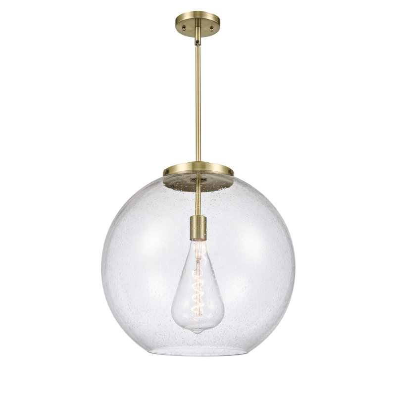 Luminaire suspendu simple à 1 lumière Ralph, Laiton antique