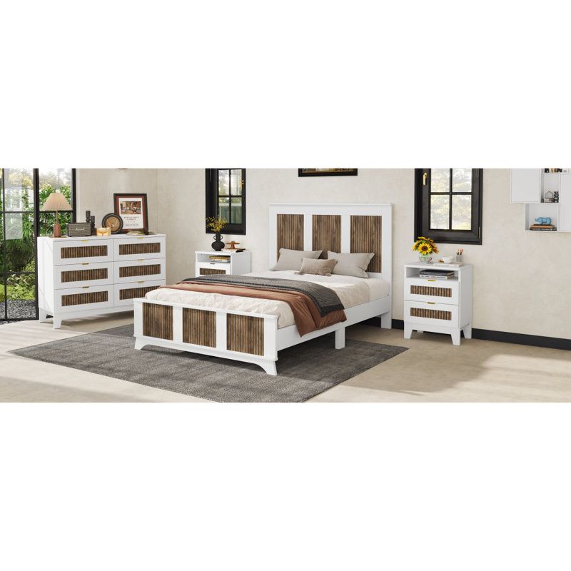 Ensemble de chambre à coucher 4 pièces, Grand, Blanc