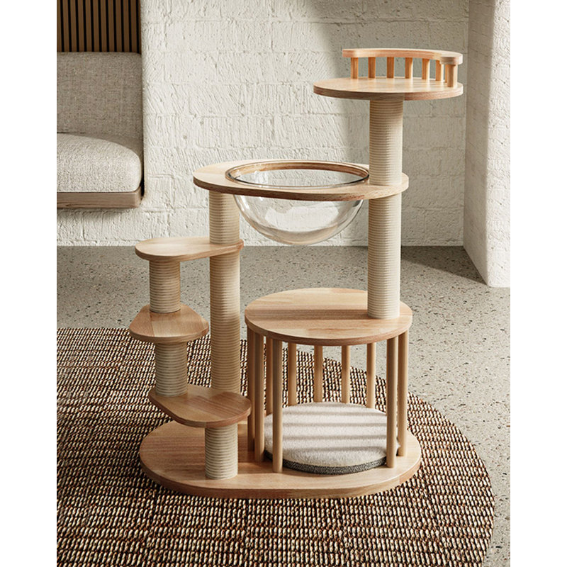 Structure d'escalade simple en bois d'hévéa