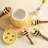 Ceramic Bee And Honeycomb Measuring Spoons Set For Dry Or Liquid With Measuring Cup Set, 4 PCS Kitchen Measuring Baking Spoons Cooking Measuring Spoons