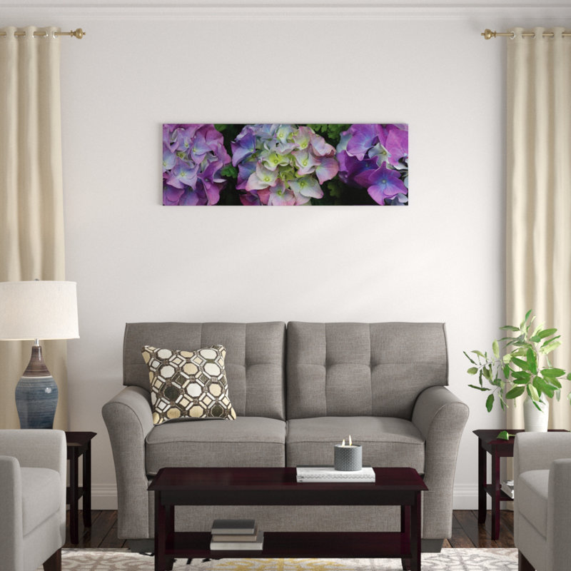 «Close-Up of Hydrangea Flowers II», reproduction de photo sur toile, H 12 po x l 36 po x P 1,5 po, Toile tendue