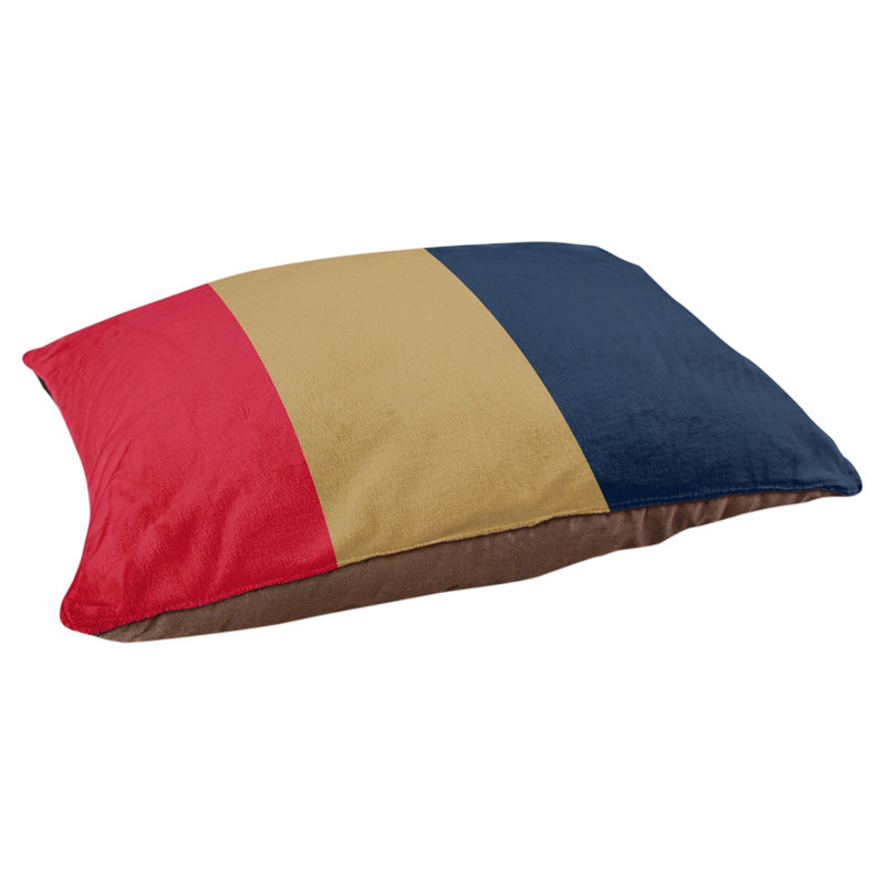 Coussin pour chien hockey Las Vegas, Moyen (H 14 po x l 40 po x P 30 po), Rouge / doré mat / bleu