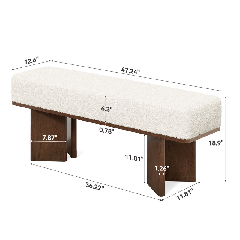 Foam Padding Upholstered Bench