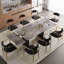 Ensemble de table de salle à manger 9 pièces Myrasol avec table de salle à manger extensible en fritté de 94,48 po avec 8 chaises en tissu-75396754-75396766-75396765