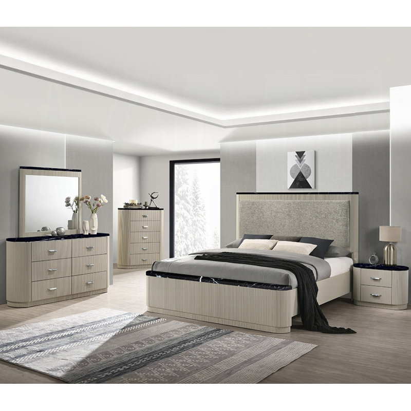 Ensemble de chambre à coucher 5 pièces Poynter, Grand