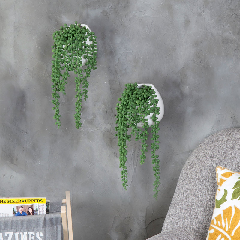 Pot de fleurs mural d'intérieur en céramique, 2