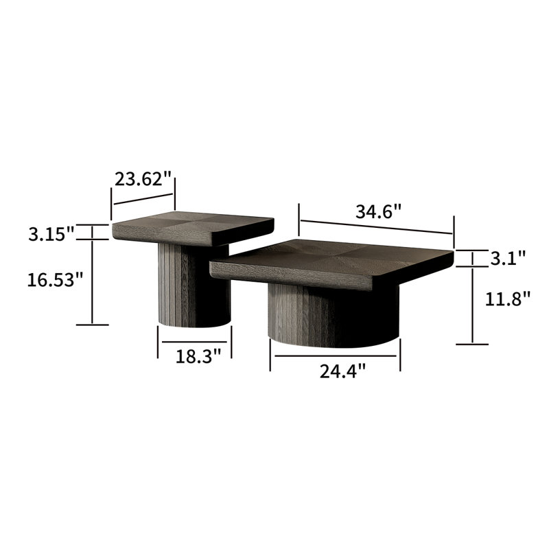 Ensemble de tables basses Modern Modern, Noir