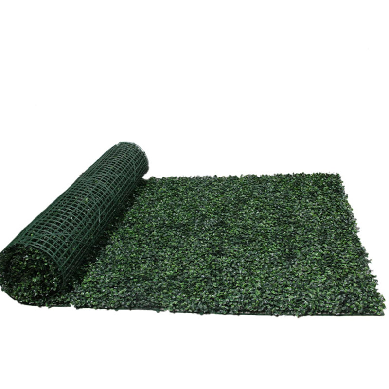 304.8cm Faux Boxwood Hedge Roll Dark Green, 1
