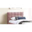 Lit double pleine grandeur avec lit gigogne et tête de lit tapissier à motif quadrillé pour une chambre à coucher contemporaine
