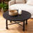 Retro Black Solid Wood Round Coffee Table