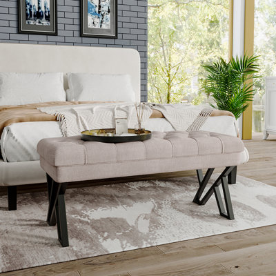 Maggielean Linen Upholstered Bench