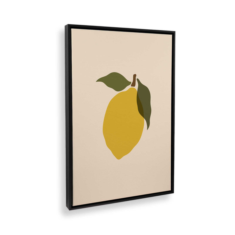 «Simple Lemon I» par Garima Dhawan, reproduction d'art, Noir, H 16 po x l 12 po