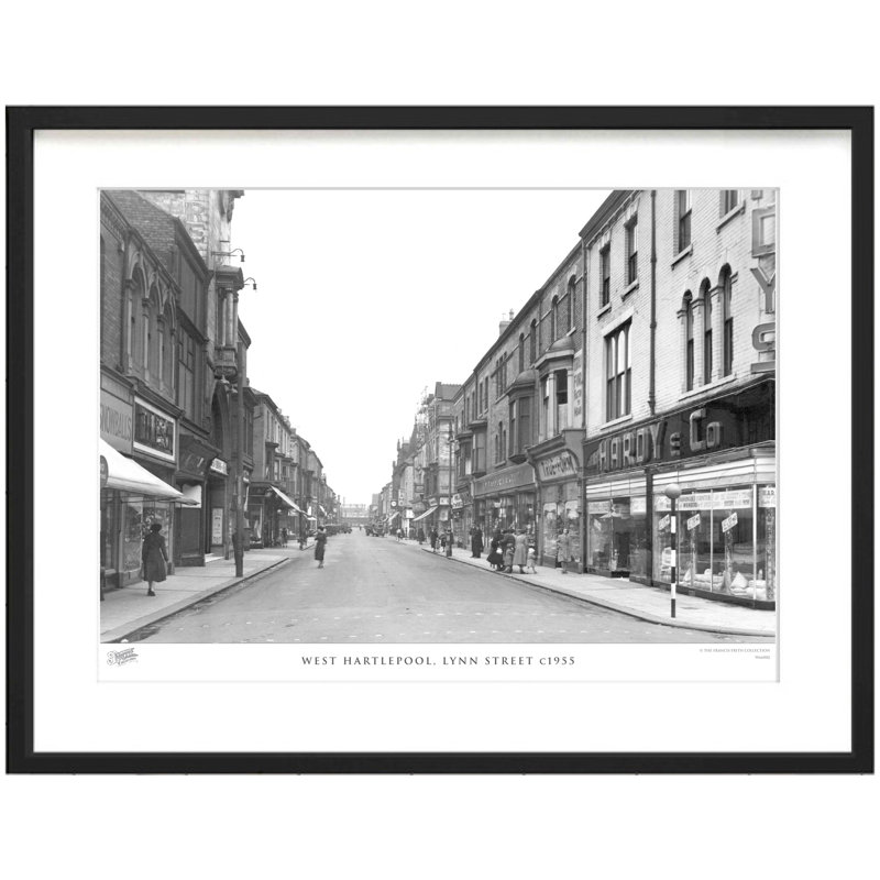 West Hartlepool, Lynn Street C1955 - Single Picture Frame Print, 40cm H x 50cm W x 2.3cm D