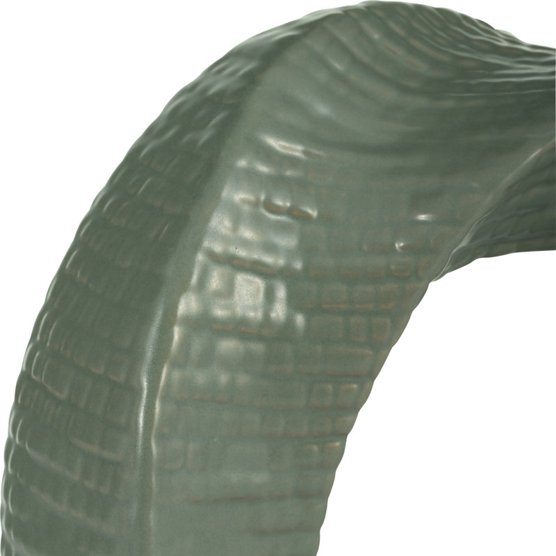 Elysia Ceramic Abstract Decorative Object, 10" H x 10" W x 3" D, Textured Green