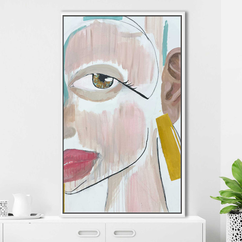Miroir de but II (vertical) par Cassie Studios - Peinture, Cadre flottant blanc, H 63,5 po x l 39,5 po x P 2 po