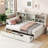 Twin Size Bed Frame With Side Bookshelves, Two Drawers, And Built-In Usb Port-1373045994
