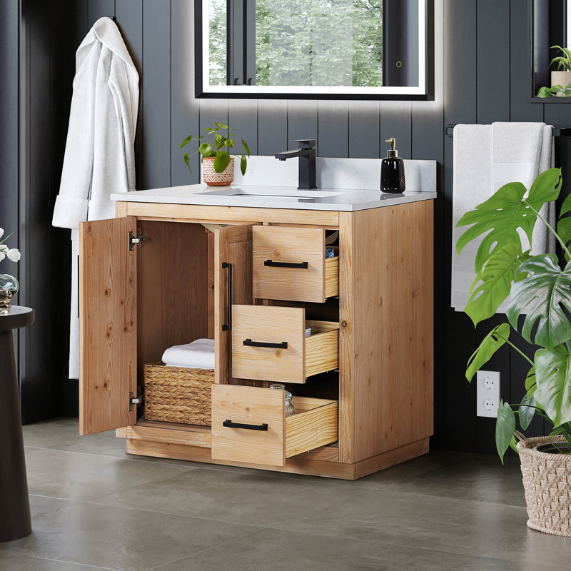 Meuble-lavabo simple 36 po avec miroir Cicero