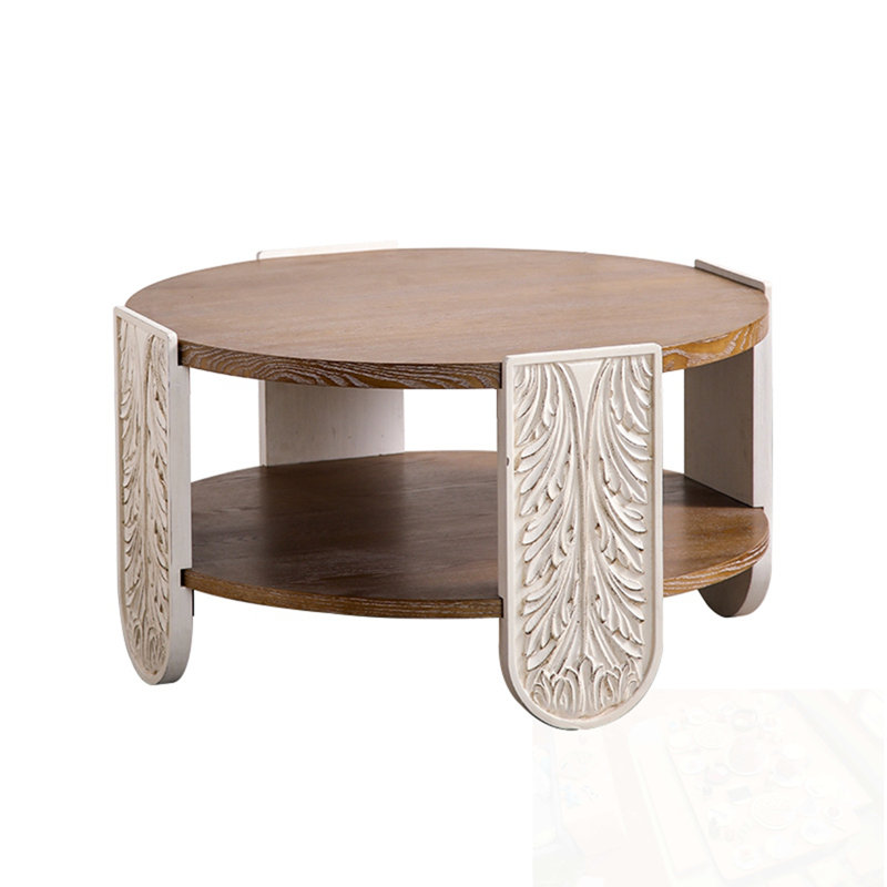 Table basse en bois avec tablette de rangement