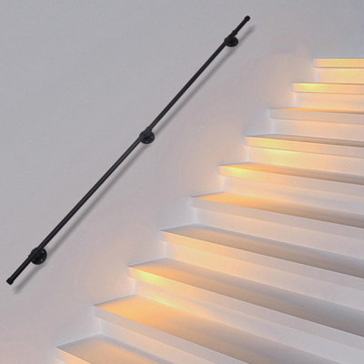 73" Wall Support Industrial Loft Pipe Handrail For Stairs