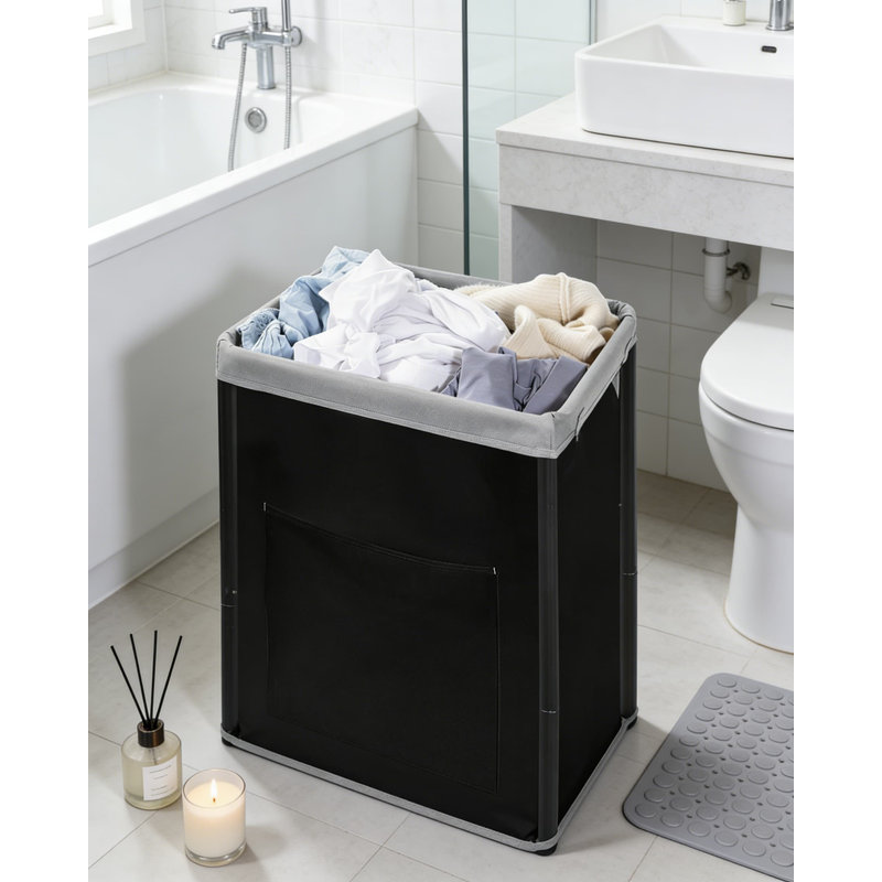Grand panier à linge sur roulettes avec roues et sac amovible, chariot à linge d'une capacité de 160 L avec cadre en métal et roulettes de frein pour la chambre à coucher, la salle de bain, le dortoir et la salle de lavage