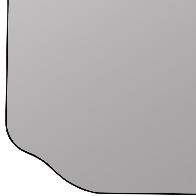 Henry Scalloped Metal Mirror, Matte Black