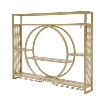 Industrial Wall Mounted Metal Wine Rack Cabinet by Everly Quinn
