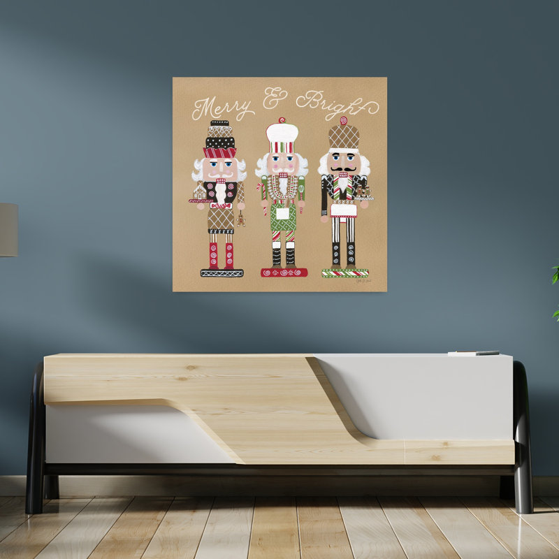 Festive Nutcrackers II, art contemporain abstrait, H 36 po x l 36 po