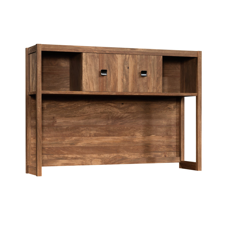 Bois d'ingénierie brun avec rangement caché derrière les portes coulissantes, compartiments pour diverses choses à la maison, 40,9 po Reliures de profondeur de produit et livres,