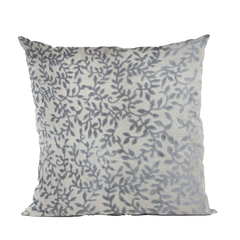 Coussin Plutus Whispering Vines, Gris, Rectangulaire, H 20 po x l 30 po