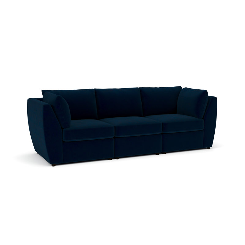 Canapé modulaire rembourré 3 pièces Caldwell, Encre bella