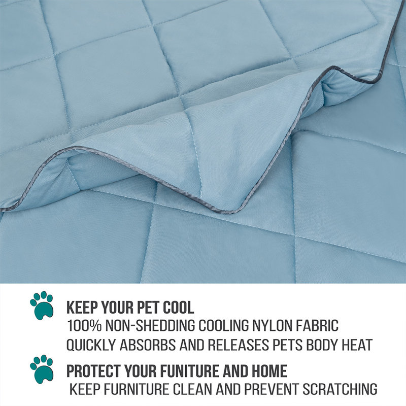 PET - B3022C Nylon rafraîchissant, Bleu cendré, 80 po x 60 po