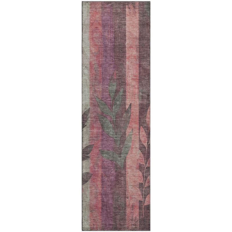 Tapis floral lavable à la machine de qualité supérieure Mayfield AMF1871, Tapis de couloir 2 pi 3 po x 7 pi 6 po