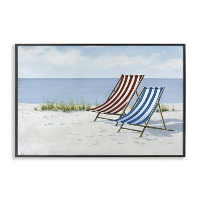 «Serene Beach Chairs», estampe numérique encadrée par Max Maxx