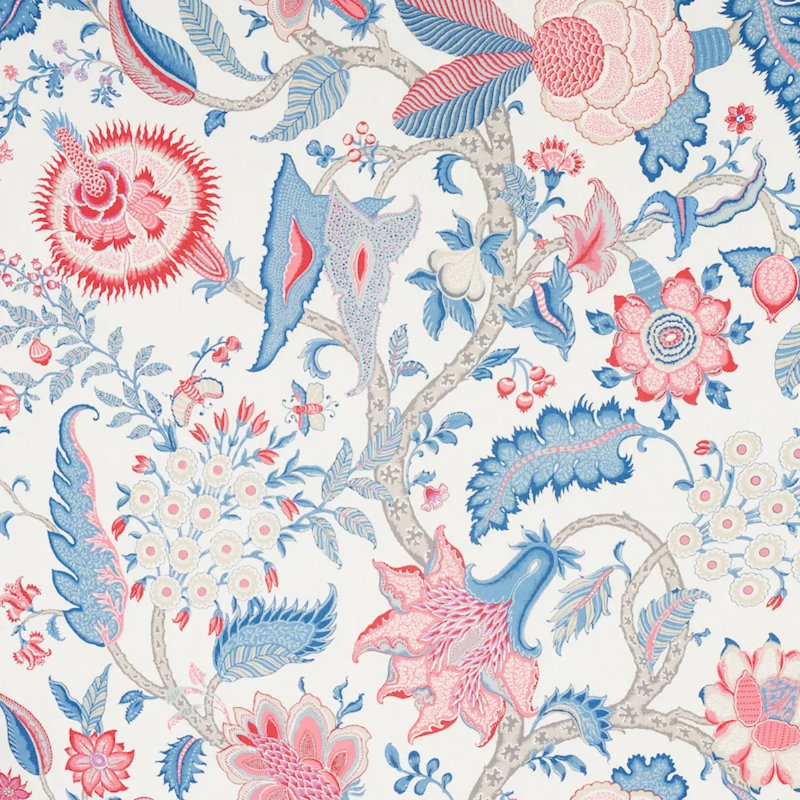 Tissu Arborvitae, Rose / Delft
