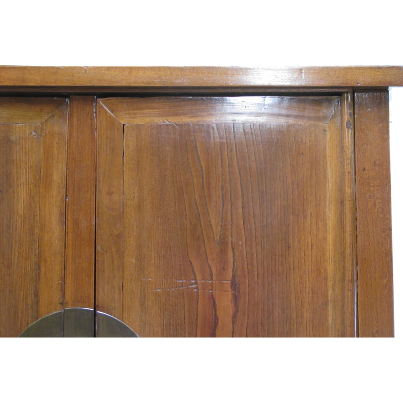 Antique Square-Corner Elm Armoire