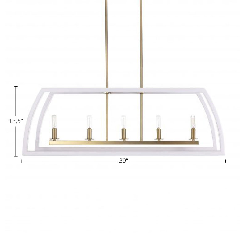 Luminaire suspendu 5 lumières Seacements, Or
