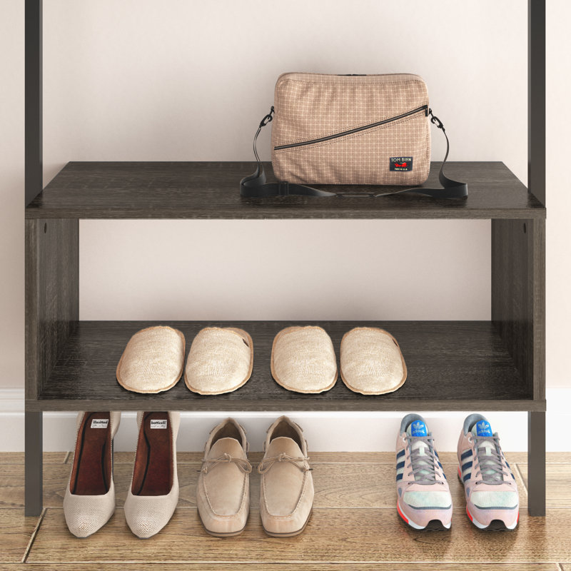 Arbre d'entrée Jaden avec banc et rangement pour chaussures, Anthracite