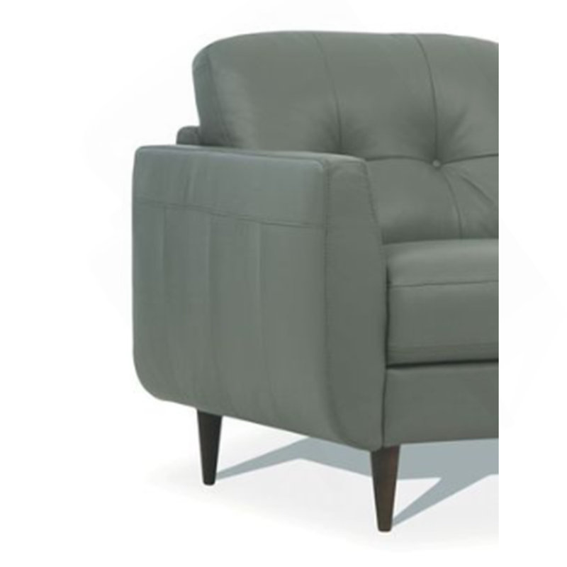 Causeuse en cuir Radwan, Vert foncé