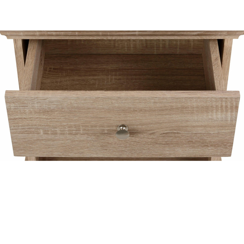 1 Drawer Bedside Table Modern, Oak