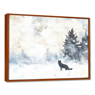 Loup solitude dans la neige I - loup, reproduction d'art murale