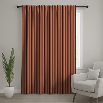 Vertical Striped Texture Window Curtains, Striped Sheer & Blockout Curtains - 1 Panel