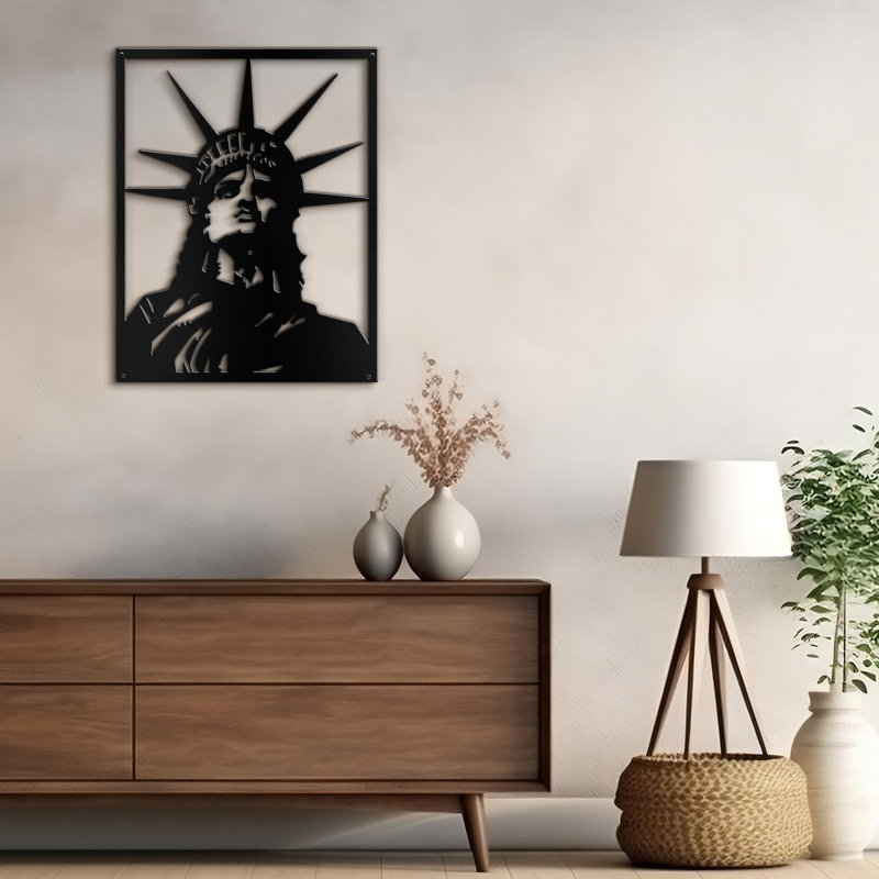 Décoration murale en métal, H 18 po x l 12 po x P 0,05 po, Noir