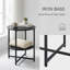Compact Two-Tier Round Side Table with Storage Shelf
