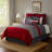 Red/Blue Microfiber 8 Piece Comforter Set-1733991218