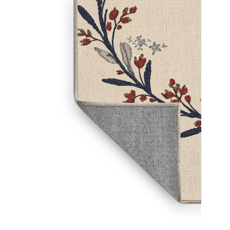 Tapis beige moderne et contemporain lavable à la machine Alexa du 4 juillet - reliure beige, 2 x 5