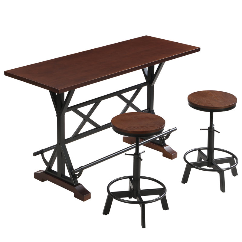 Ensemble de tabourets de bar, tabourets de bar réglables en métal avec repose-pieds