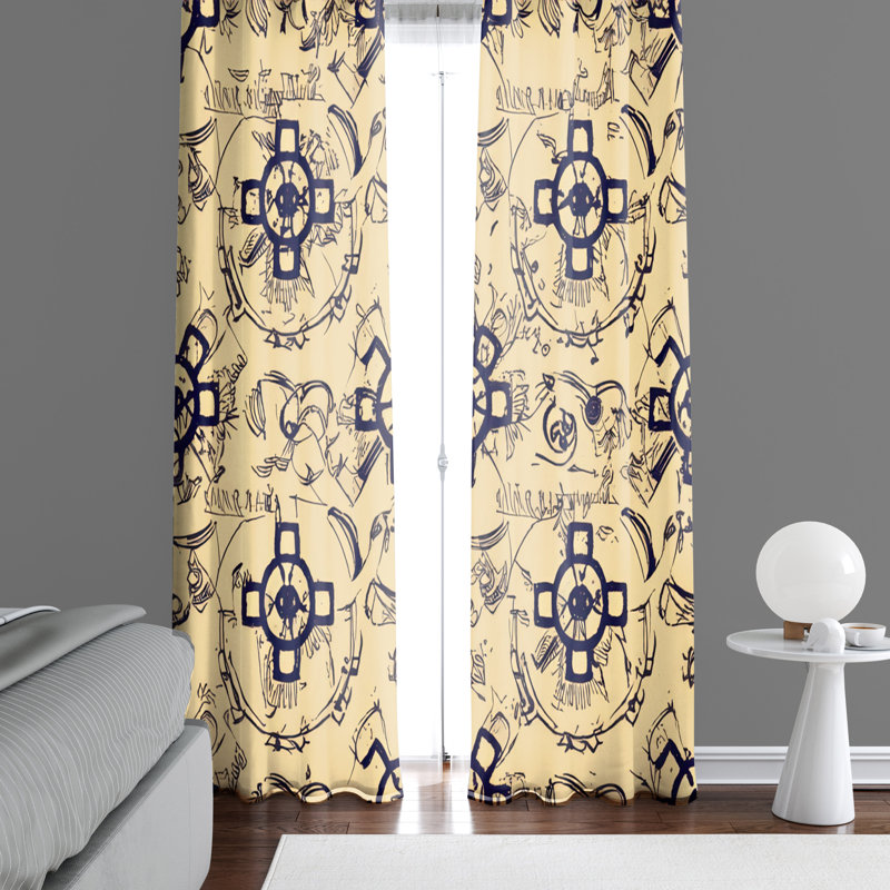 Paire de rideaux semi-transparents Elajuwon, L 40 po x L 61 po