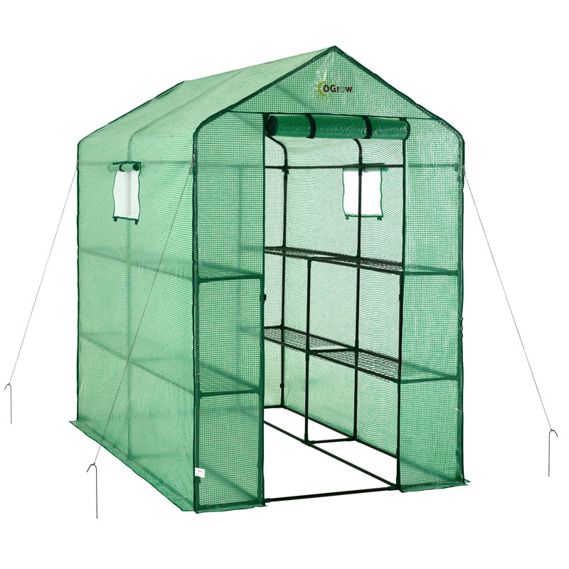 Serre de luxe à 2 étages et 8 tablettes Machru Ogrow, H 75 po x l 49 po x P 74 po