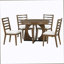 Table de salle à manger ronde pour 4 avec chaises, ensemble de table de salle à manger extensible avec rallonge amovible de 16 po, ensemble de table de salle à manger rétro 5 pièces à motif géométrique unique pour la cuisine, la salle à manger (noyer)
