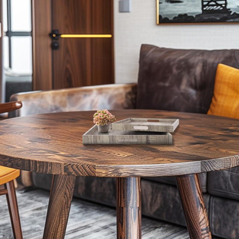 Alandra Wood Tray - Set of 2